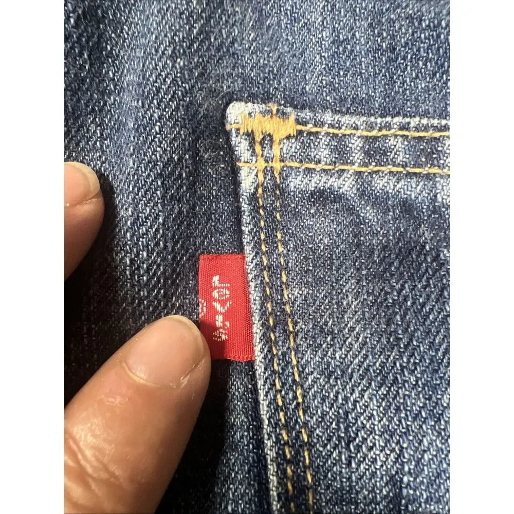 RARE Levis Lined RED Collection Limited Edition Leather Denim Jeans‎ 30x30